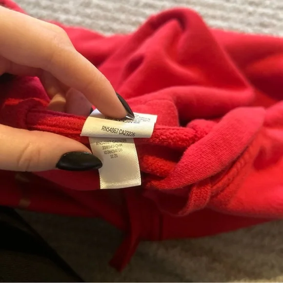 PINK Victoria's Secret Vibrant Red Full Zip Up Hoodie Size Large - Picture 8 of 9